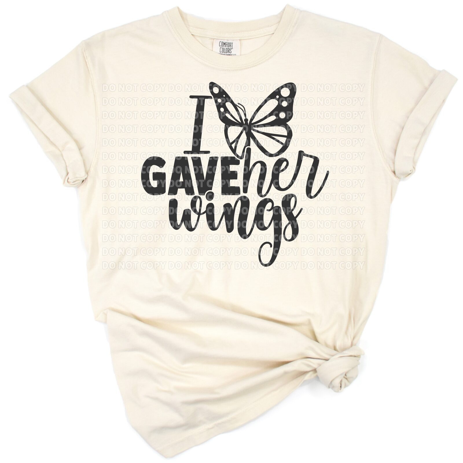 A sentimental design showing a mother and daughter with wings, symbolizing love and guidance.