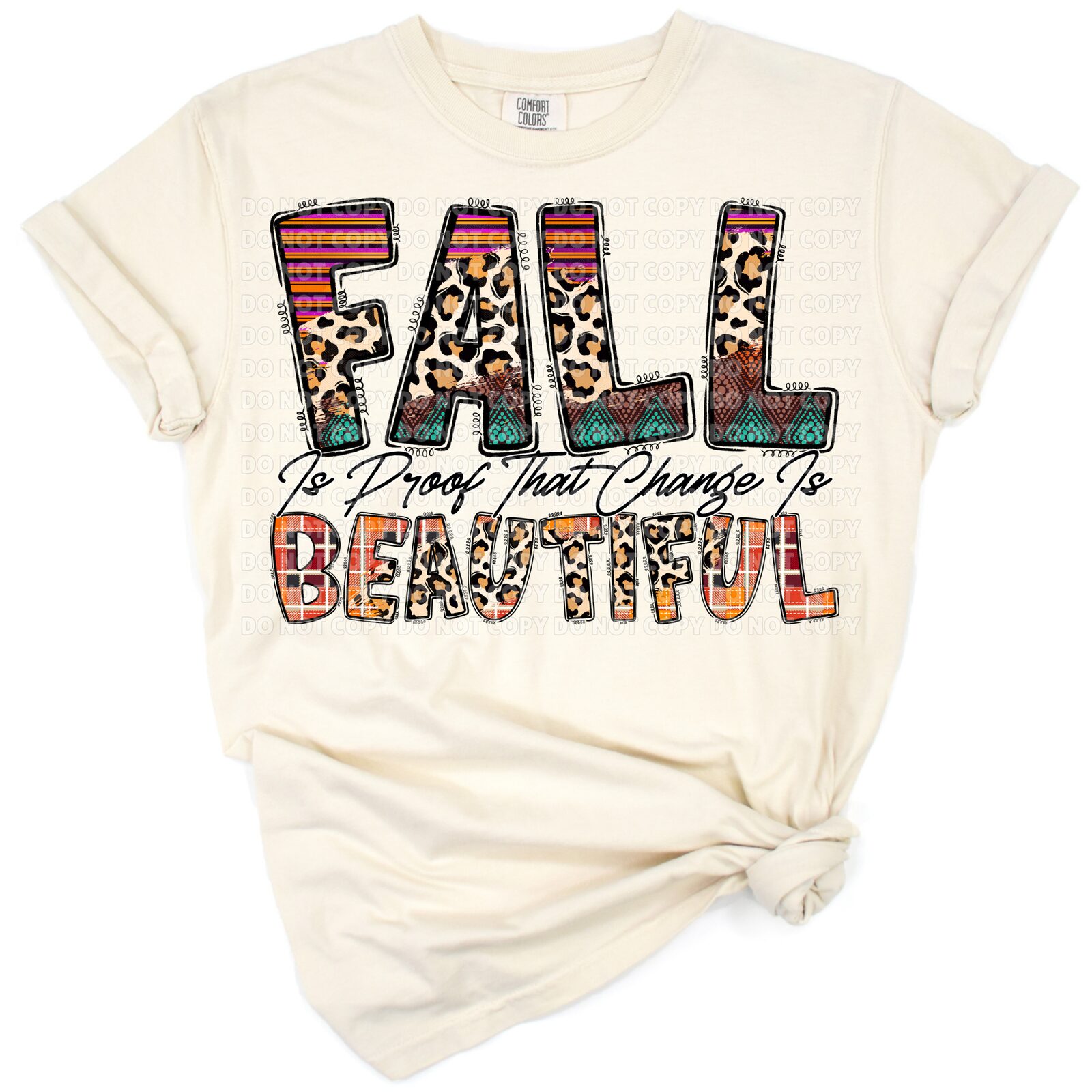 A retro styled autumn quote with fall leaves and floral accents in warm seasonal colors.