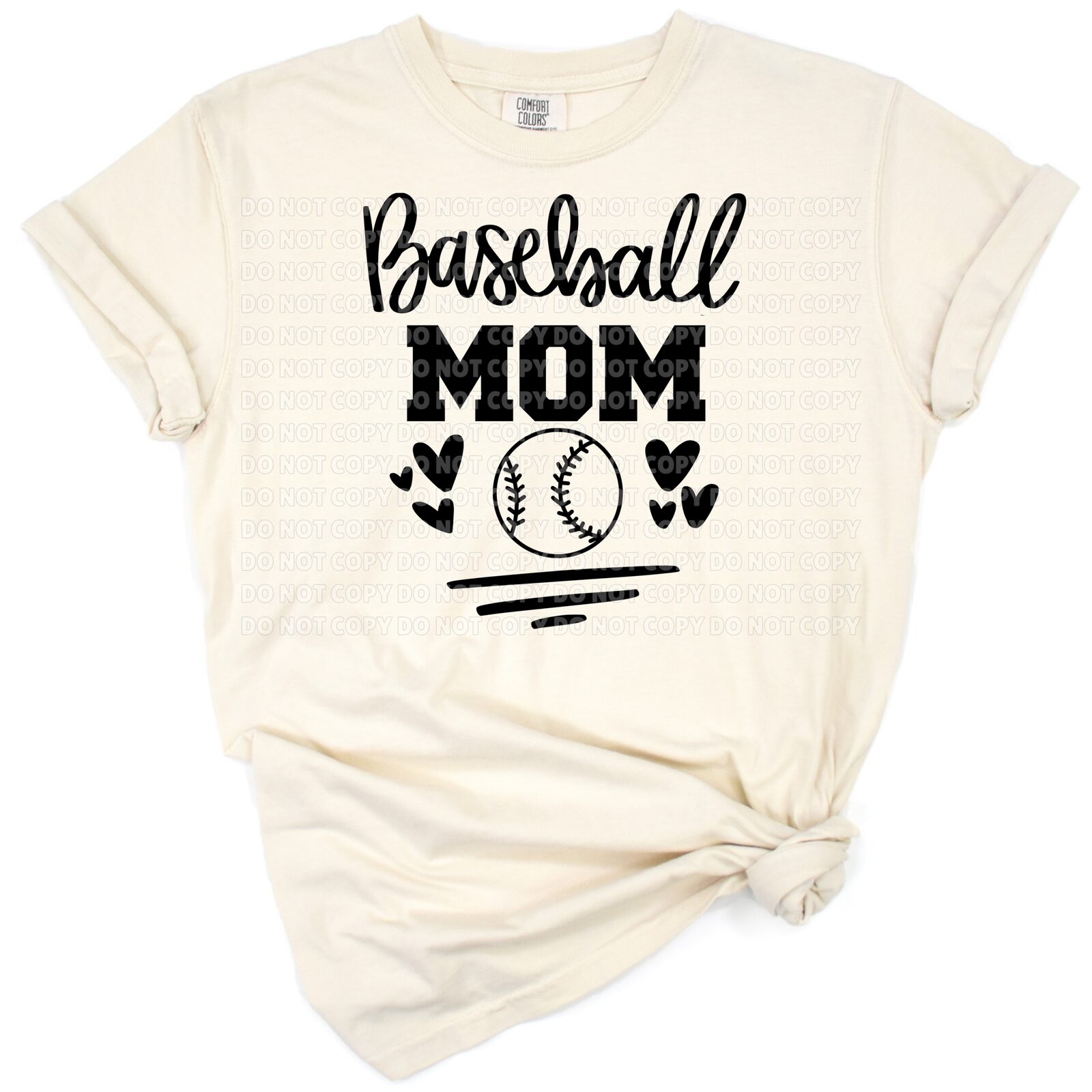 Distressed design featuring baseball elements and decorative text for a supportive mom theme.