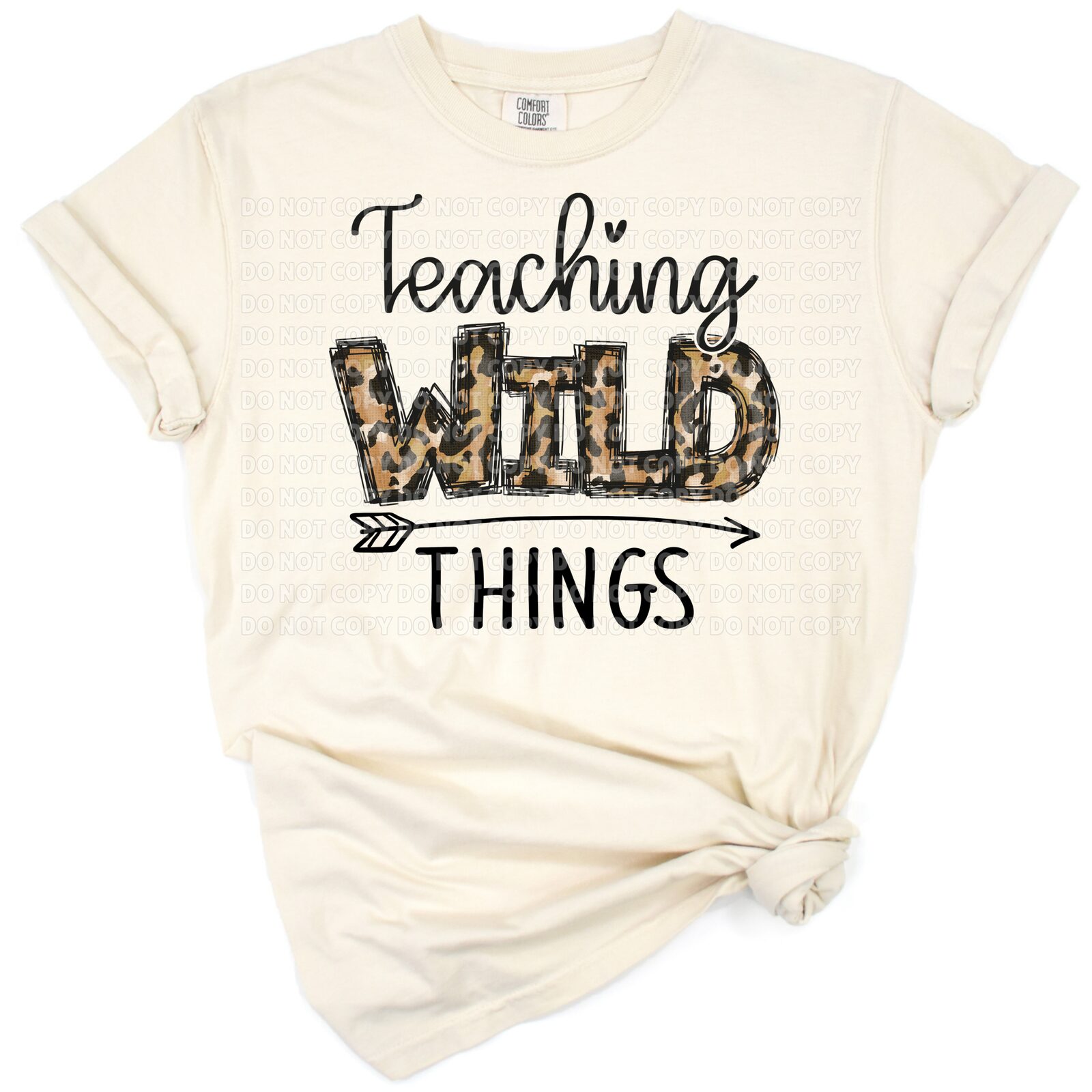 Playful leopard print wild things theme featuring teacher text and classroom elements.