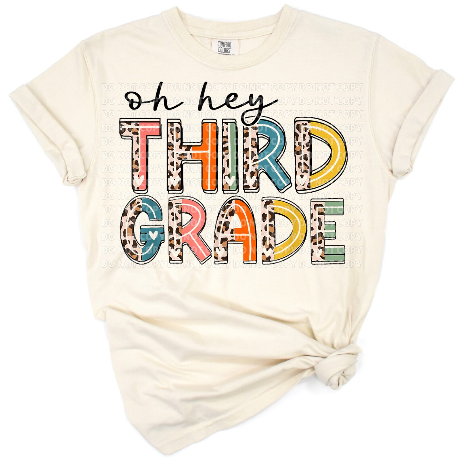 A fun and colorful graphic featuring playful third grade wording with a cheerful school theme.