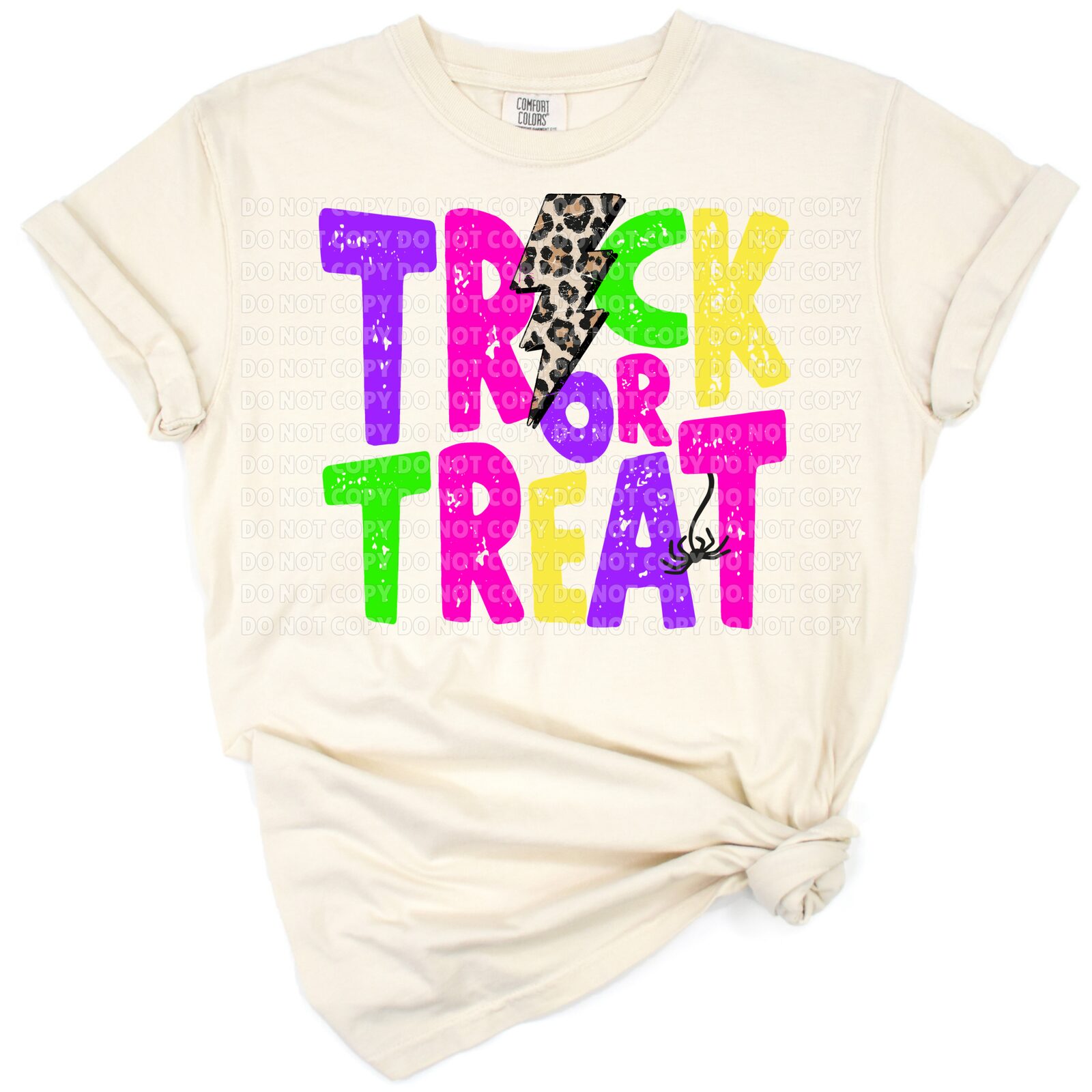 Spooky retro Trick or Treat Halloween lettering with candy and festive accents