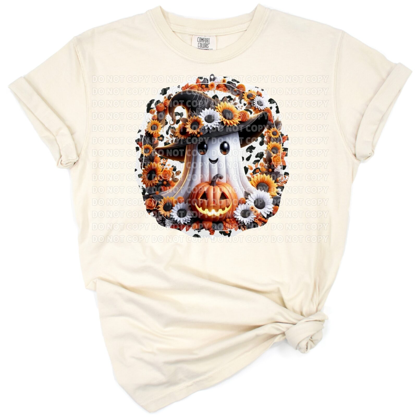 A cute white ghost shaped as a wind spinner with a playful expression, perfect for Halloween.