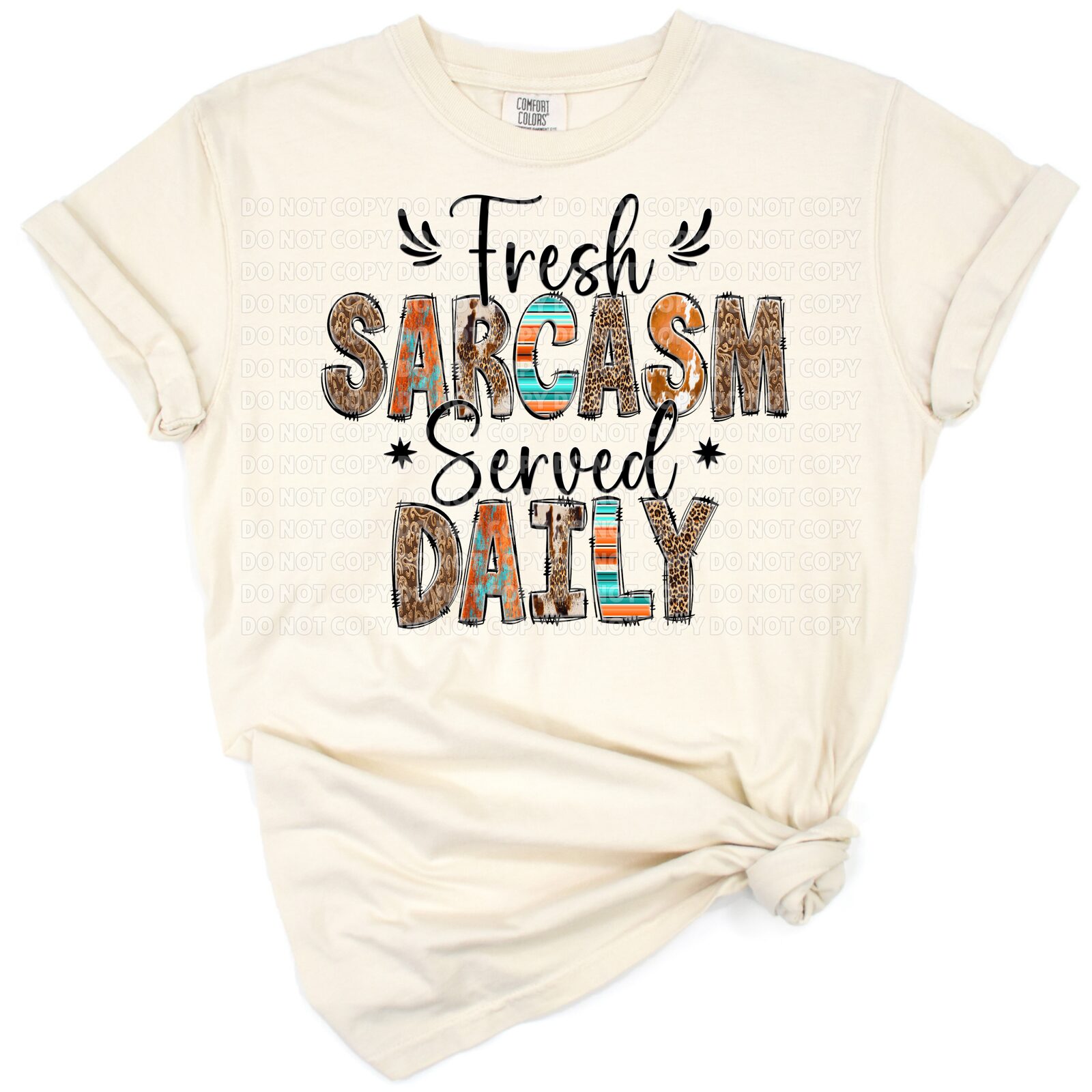 Funny western leopard print design with quirky sarcastic saying.