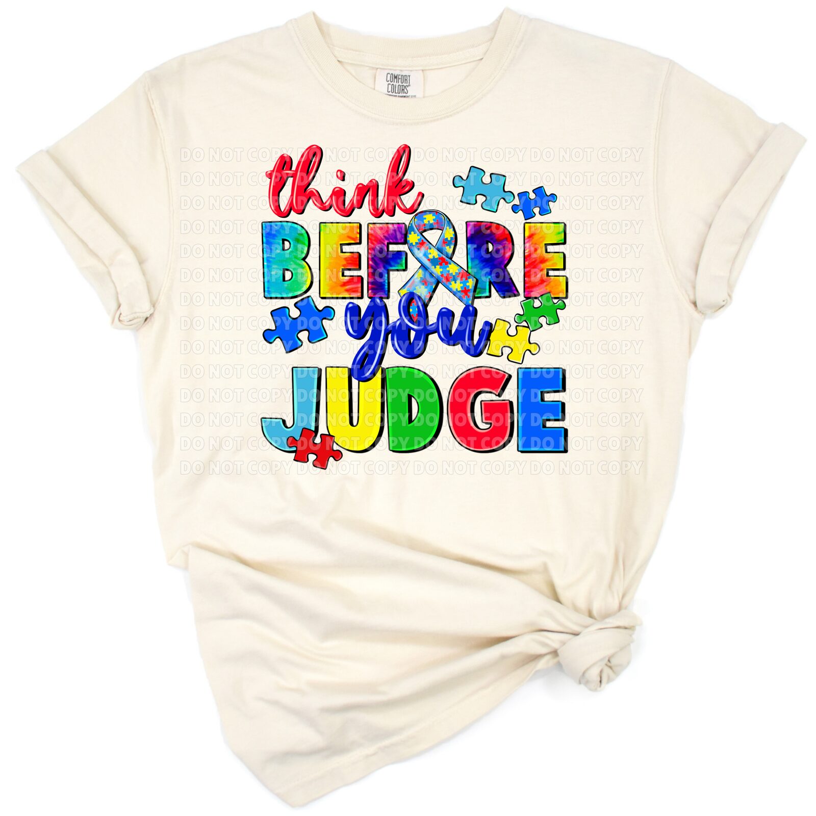A bright and colorful puzzle heart with an inspirational quote in a distressed style.