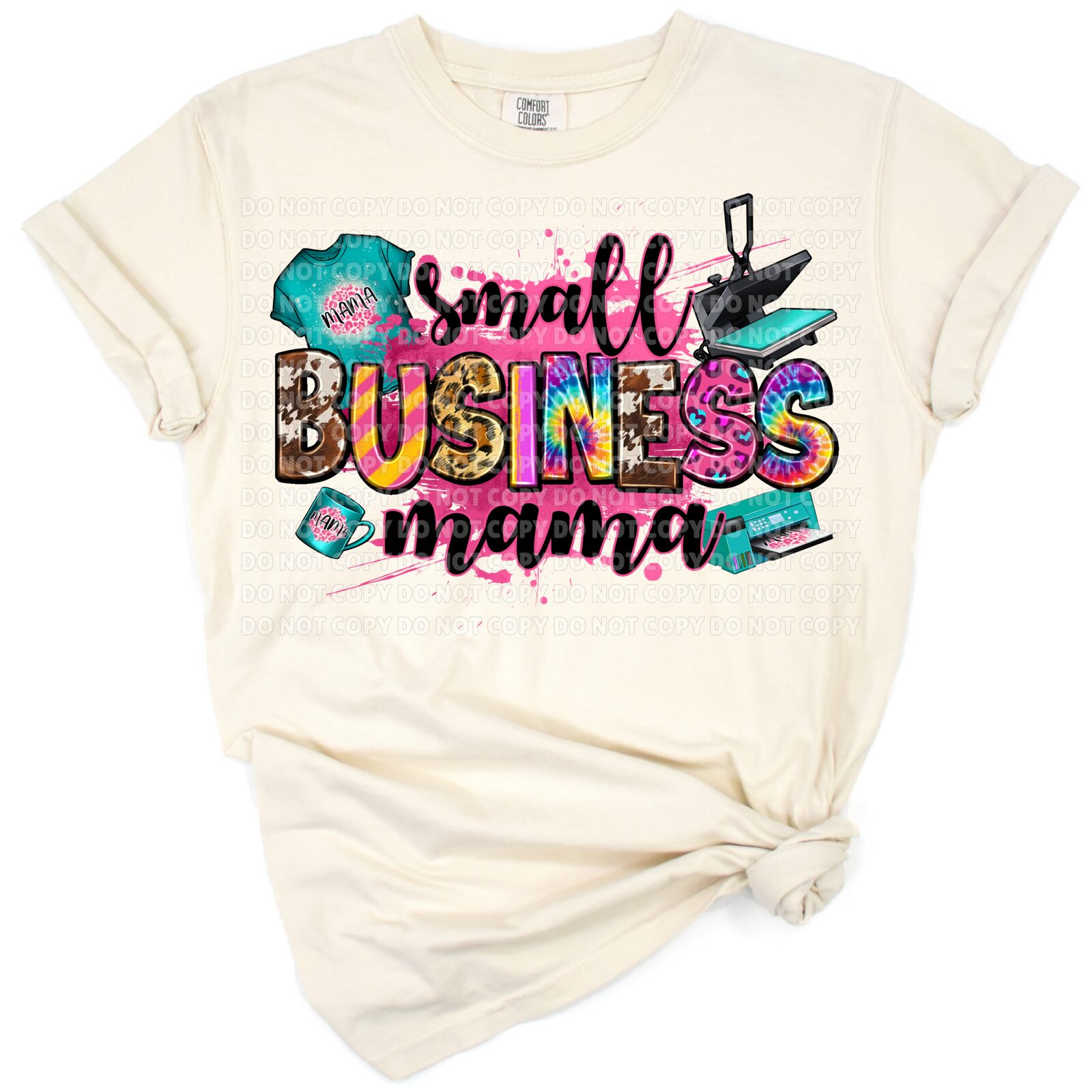 A retro western themed illustration featuring a stylish mom representing small business pride.