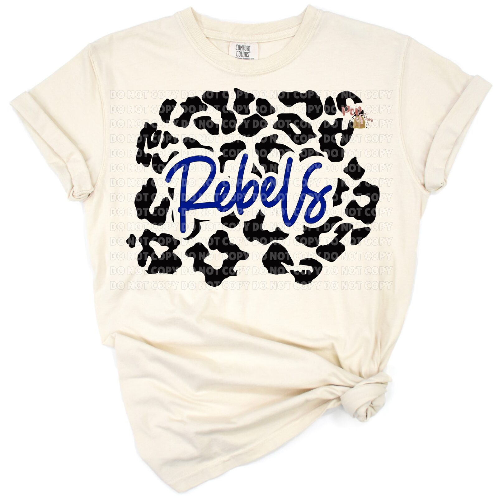 Distressed leopard print rebels text graphic with a bold and trendy style.