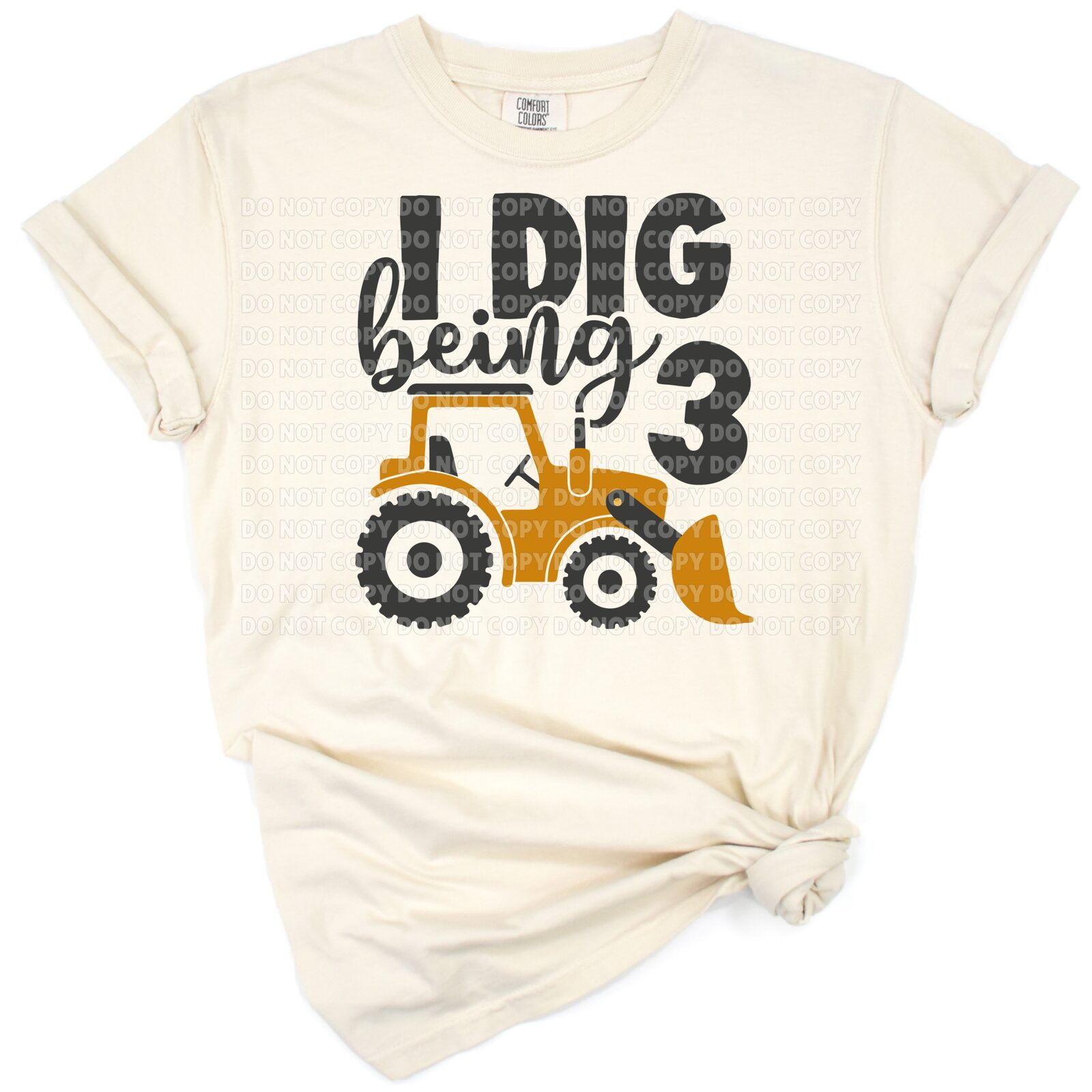 A cheerful construction truck with a birthday theme and number three, perfect for kids.