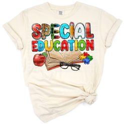 A western-themed artwork featuring special education teacher motifs in a retro style.
