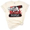 A playful soccer ball with the phrase eat sleep soccer repeat in a retro script.