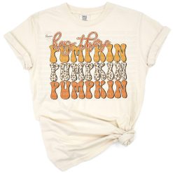 Retro pumpkin with leopard print and fall accents in a vintage style.