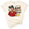 Illustration of an Afro American nurse woman with a magical, empowering Juneteenth theme.
