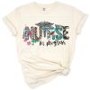 A western-inspired nurse design with a hat and medicines pattern in a playful style.