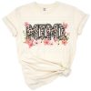 A whimsical Mimi grandma design featuring leopard print letters with colorful floral accents.