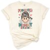 Playful pastel pink and blue design with promoted to mommy text and family themed accents.