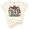 Festive western Mexican hat and amigos cartoon with colorful celebratory accents.