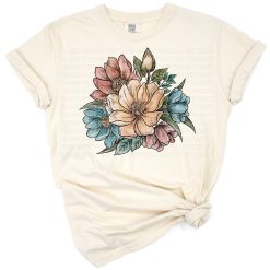 A delicate watercolor floral bouquet with soft, artistic flowers and feminine colors.