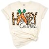 A retro-style Easter Bunny with leopard print accents surrounded by festive Easter elements.