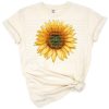A hand drawn watercolor sunflower with cute western style and floral details.