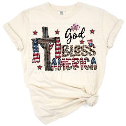 A distressed cross with the American flag in the background, blending faith and patriotic themes.