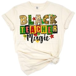 A retro style Juneteenth and Black Teacher Magic design celebrating emancipation and culture.