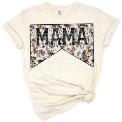 Artwork features the word mama in western grunge cowhide with country-inspired accents.