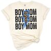 Blue and neon leopard print mama design with lightning bolt graphics.