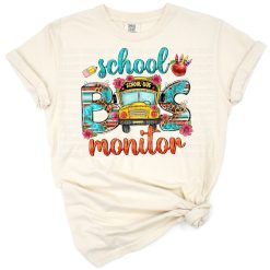 A western style school bus with playful accents and bold lettering.