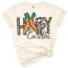 A retro styled happy Easter bunny with playful Christian elements and colorful graphics.