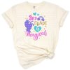 A playful unicorn with a colorful mane and magical accents designed for a third grade school theme.