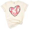 A heart-shaped baseball with a mom-inspired love theme in a sporty style.