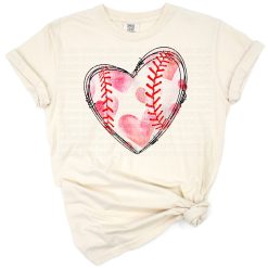 A heart-shaped baseball with a mom-inspired love theme in a sporty style.