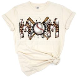 A retro style baseball mom graphic with grunge effects and sporty elements.