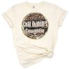 A leopard print coal miner's daughter design with retro family life elements.