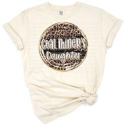 A leopard print coal miner's daughter design with retro family life elements.