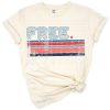 Retro style freedom and America design with stripes in patriotic red, white, and blue colors.