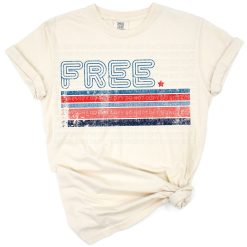 Retro style freedom and America design with stripes in patriotic red, white, and blue colors.
