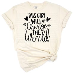 An empowering design featuring a confident girl and positive motivational text.