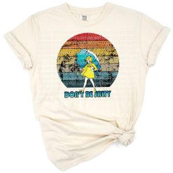 A cute and sassy girl with a playful expression and bold text that says Don't Be Salty.