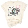 A playful bunny with decorated Easter eggs and cheerful text for paraprofessionals.