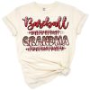 A retro style baseball with the word grandma and sports accents.