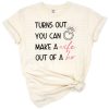 Funny handwritten quote with playful wedding and bride-themed design.