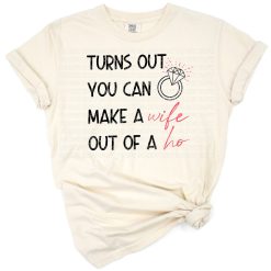 Funny handwritten quote with playful wedding and bride-themed design.
