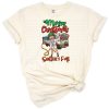 A humorous holiday quote featuring Merry Christmas and Happy New Year in festive colors.