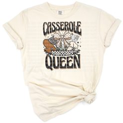 A funny illustration featuring a casserole dish with playful text above.