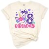 A cute unicorn with a rainbow horn surrounded by birthday-themed elements for an eighth birthday.