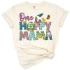 Charming Easter bunny with festive pastel accents and hand-lettered One Hoppy Mama phrase.