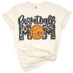 A stylish black basketball mom graphic with sporty accents.