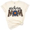 Retro leopard print archery mom design with sporty and vintage elements.