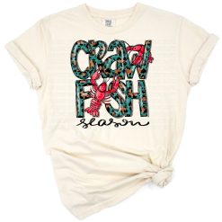 Festive crawfish with Mardi Gras colors and celebration elements.